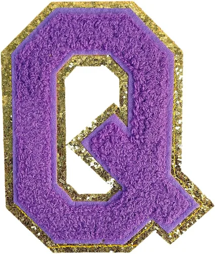 Miniatura 71 de GYGYL - 3 parches de letras deportivas de felpilla con purpurina, parches para planchar de tamaño grande para decoración de disfraces