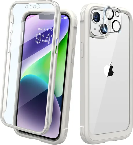 Miniatura 202 de Diaclara - Funda compatible con iPhone 11, carcasa resistente de cuerpo completo con protector de pantalla integrado sensible al tacto y Transparente