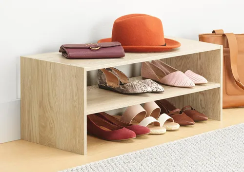 Miniatura 14 de Whitmor - Estante para zapatos apilable de madera con 2 estantes, nogal, 61 centímetros, paquete de 2