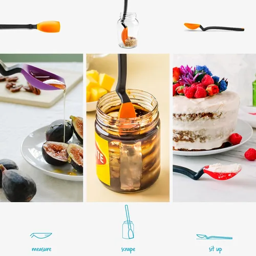 Miniatura 3 de Dreamfarm Mini Supoon - Cuchara de cocina de silicona antiadherente, raspador de jarra, medidas 5ml cucharadita - 20.3 cm naranja