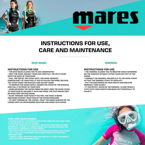 Miniatura 6 de MARES Conjunto de buceo unisex para adultos con máscara y snorkel