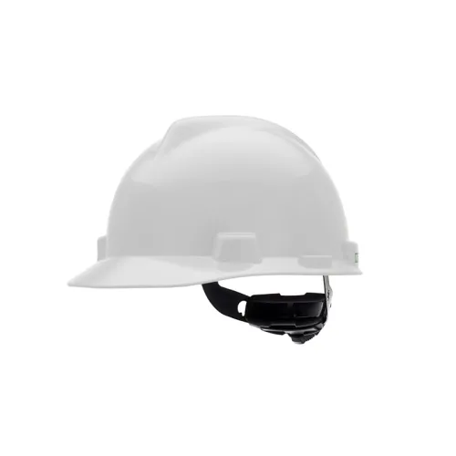 Miniatura 18 de MSA 477484 V-Gard - Casco de seguridad, con suspensión de trinquete Fas-Trac III, carcasa de polietileno, protección anti-impacto superior, correas