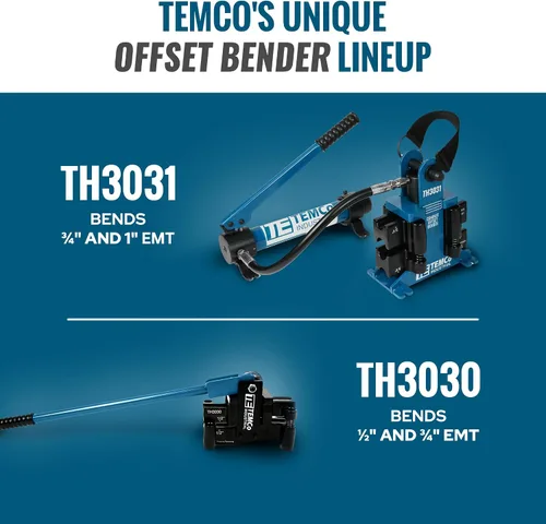 Miniatura 6 de TEMCo TH3030 Dobladora offset de conducto de doble tamaño 2 en 1 - EMT de ½ "y ¾