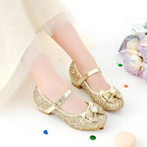 Miniatura 7 de Furdeour Zapatos de vestir para niñas, zapatos de princesa Mary Jane para bodas, flores, damas de honor, tacones con purpurina para niños pequeños