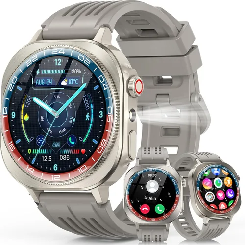 Soudorv Reloj inteligente, AMOLED 2026 de 1.43 pulgadas para hombres y mujeres (respuesta/hacer llamadas), 60 días/más de 130 deportes/linterna,