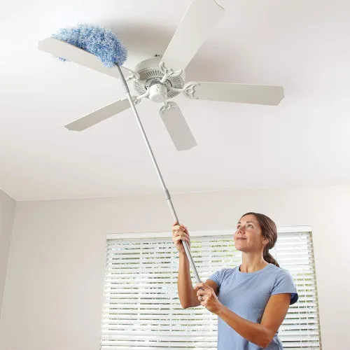 Miniatura 3 de O-Cedar Plumero de microfibra de doble acción con mango telescópico, juego de 3 piezas, blanco, azul (paquete de 2)