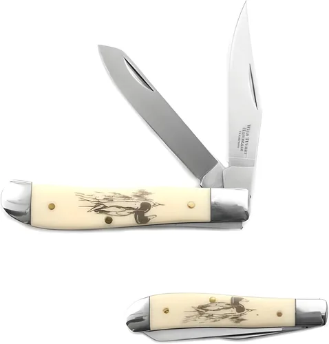 Miniatura 18 de Cuchillo de bolsillo manual plegable para uso diario de la colección Old Ram Trapper con mango de resina lisa (5134-5)