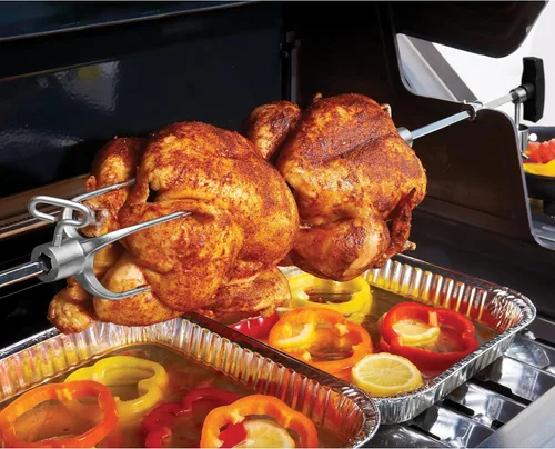 Miniatura 6 de Stanbroil Hygrill - Kit de asador para todas las parrillas Hygrill de gas y carbón integradas de 4 quemadores, asadores con motor, varilla