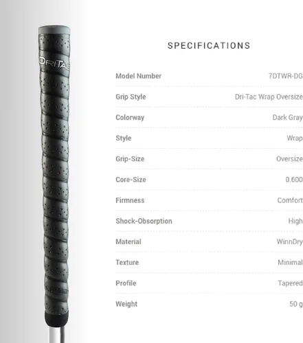 Miniatura 3 de Winn Dri-Tac - Wrap de manija para golf, wrap Dri-Tac.
