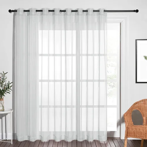 Miniatura 28 de NICETOWN Cortina transparente para puerta de patio, cortina vertical de gasa, panel de cortina extra ancho para puerta corrediza de vidrio