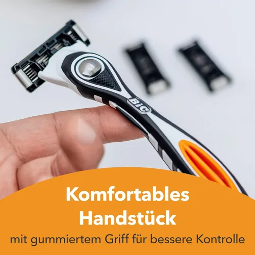 Miniatura 4 de BIC Hybrid 5 Flex - Maquinilla de afeitar recargable para hombre, 1 mango pesado y 10 repuestos de titanio Nano-Tech de 5 cuchillas con cuchilla