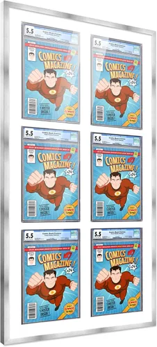 Miniatura 125 de Marco de cómic con paspartú para 8 CGC, CBCS o PGX Graded Comics - Marco de cómic blanco para cómics de 8.125 x 13 pulgadas Marco blanco
