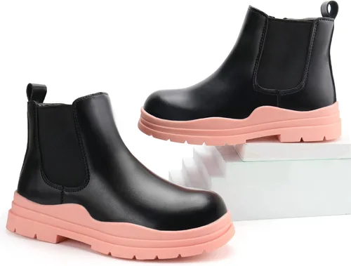 Miniatura 5 de brooman Botas Chelsea para niños y niñas, botines con cremallera