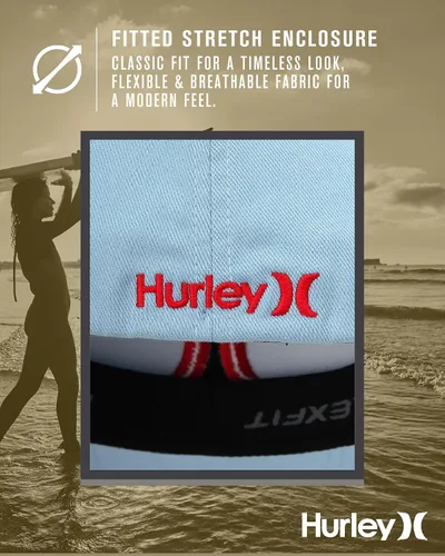 Miniatura 26 de Hurley Gorra de béisbol para hombre - Flexfit - Gorras de béisbol ajustadas para hombre (tamaños: S-XL)