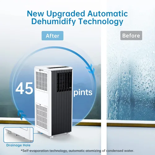 Miniatura 5 de Aire acondicionado portátil de 8000 BTU, acondicionador portátil 3 en 1 con control remoto para habitación, unidad de refrigeración compacta de CA