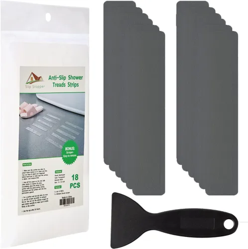 Miniatura 9 de Tiras antideslizantes para bañera, 18 unidades, adhesivos más grandes, antideslizantes, para bañera, baño, escaleras con raspador prémium