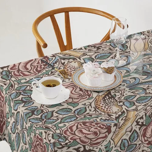 Miniatura 139 de Mantel Floral Retro de Pájaros, Diseño Original Bohemio William Morris Estampado Cubierta de Mesa para Hogar Picnic Fiesta Comedor Cocina William
