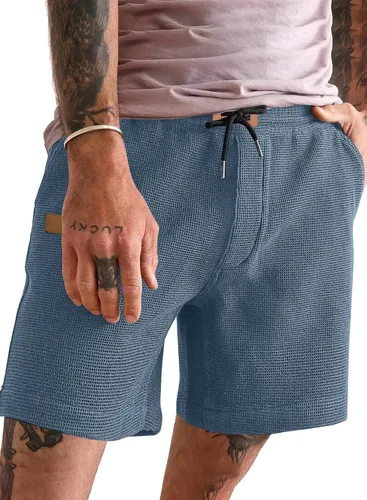 Miniatura 30 de JMIERR pantalones cortos casuales de 5"/ 7" para hombre, con cintura elástica de estilo gofrado, cordón de ajuste, pantalones cortos