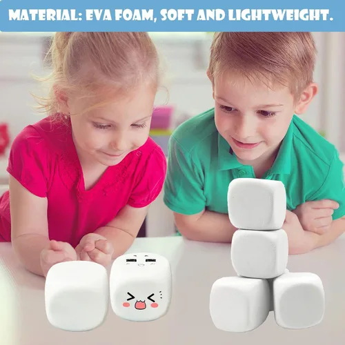 Miniatura 3 de Dados de espuma EVA blanca de 2.5 pulgadas para grafiti infantil, bloques de construcción, pintura creativa, suministros de fiesta, 12