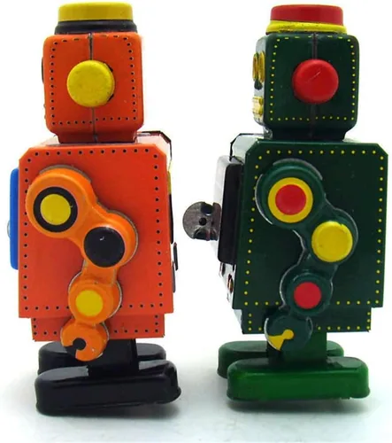 Miniatura 4 de Charmgle MS519 Retro Tin Toy Robot Wind-Up Toy Fotografía Decoración Novedad Regalo Colección Adulto (Naranja)