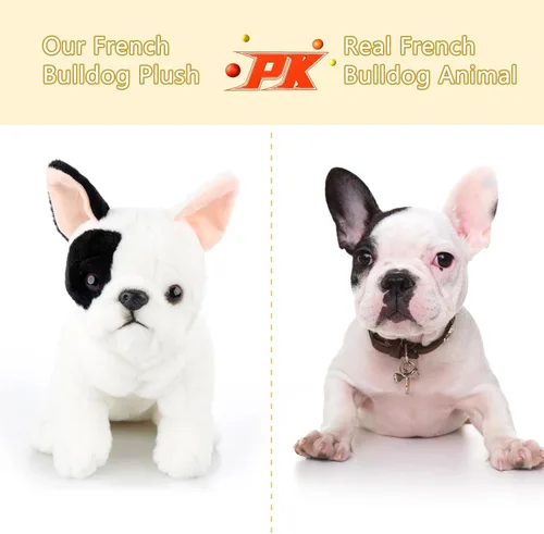 Juguete de peluche realista de Bulldog Francés, Compañeros atemporales de 10.5 pulgadas