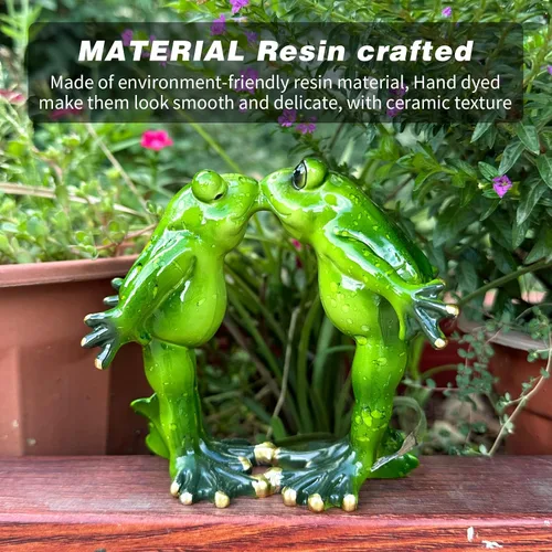 Miniatura 4 de Figuras de rana de 4.4 pulgadas, estatuas de rana de resina, adorable escultura de rana perfecta para decoración del hogar