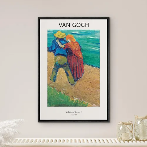 Miniatura 2 de SIGNWIN Lienzo enmarcado para pared, diseño de Vincent Van Gogh, un par de amantes, naturaleza, ilustraciones de área silvestre, bellas artes