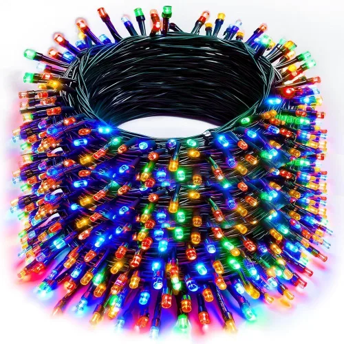 Miniatura 11 de Luces de Cadena de Navidad, 100 pies 300 Luces LED de Cadena Cable Verde con Temporizador 8 Modos, Decoración Impermeable Conectable para Interiores
