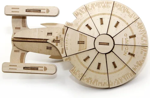 Miniatura 3 de Star Trek - Kit de modelo de rompecabezas de madera 3D de The Next Generation Enterprise (50 piezas) con licencia oficial NCC-1701-D Starship