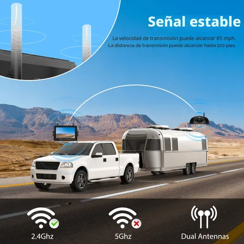Miniatura 7 de ZEROXCLUB 1080P 7" Sistema de cámara de respaldo inalámbrica para RV, compatible con Furrion pre-cableado para RV, camión, remolque, monitor DVR