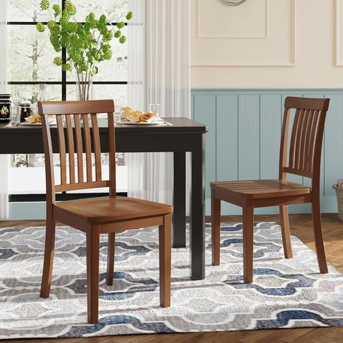 Miniatura 13 de Juego de 2 sillas de comedor, sillas de madera de granja con respaldo alto de husillo, sillas de madera de 17.3 pulgadas para cocina y comedor
