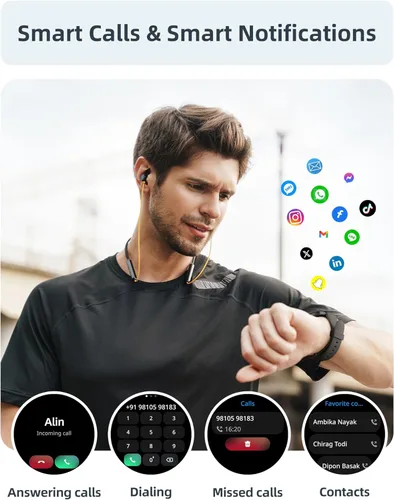 Miniatura 3 de Parsonver Smart Watch, 5ATM Waterproof Swimming Watch, Smartwatch for Women with Bluetooth Calls, Fitness Tracker Heart Rate Sleep Monitor (Black)