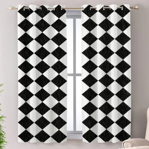 Miniatura 60 de Shrahala Cortinas de hojas de arce otoñales para ventanas de cocina, hojas rojas ardientes, fondo marrón, paneles de cortina de ventana de poliéster