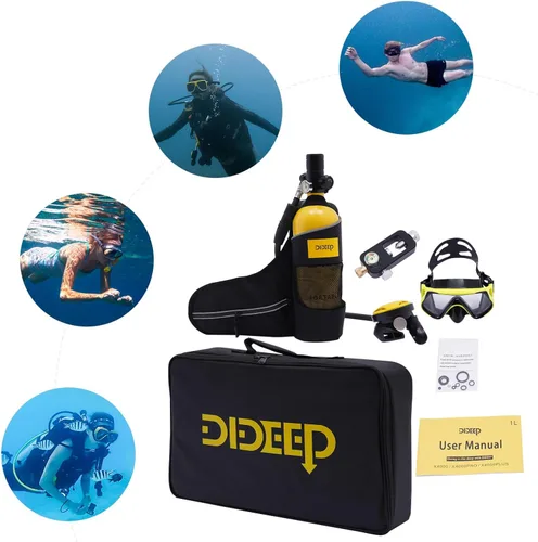 Miniatura 3 de Mini juego de buceo, tanque de buceo de 0.5L con bomba, kit de tanque de buceo de respiración subacuática de 4500 PSI, buceo, buceo, esnórquel
