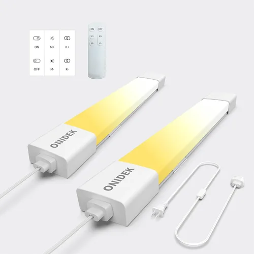 Miniatura 11 de ONIDEK Luces para debajo del gabinete con enchufe. 3000K-6500K atenuación y color. con panel de control inalámbrico y control remoto. 15 W 1500 lm