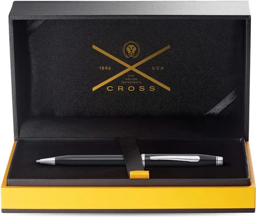 Miniatura 108 de Cross Century II - Bolígrafo de punta Selectip, lacado negro con detalles chapados en oro de 23 quilates