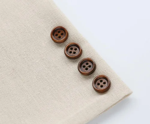 Miniatura 6 de 200 botones de madera de color marrón de 1/2 pulgada (0.492 in) para manualidades, proyecto de costura de botón de madera