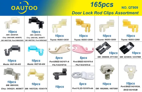 Miniatura 2 de Surtido de 165 clips de varilla de cerradura de puerta para GM Ford Chrysler Toyota Mazda