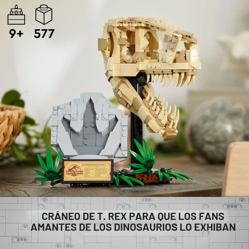 Miniatura 2 de LEGO Jurassic World Fósiles de Dinosaurios: Cráneo de T Rex - Juguete de Construcción de Dinosaurio para Niños y Niñas, Edades 9+ Años - Regalo