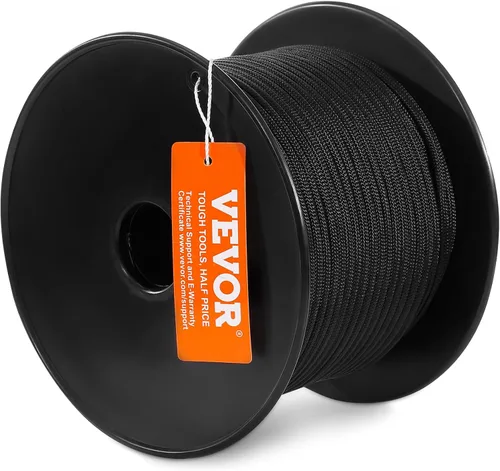Miniatura 11 de VEVOR Cuerda de nailon trenzada, 3/16 pulgadas x 250 pies, 32 hebras, 720 LBS de resistencia a la rotura para exteriores, aparejo de árbol arborista