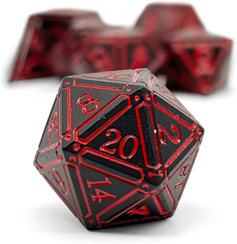 Miniatura 2 de Norse Foundry Ironworks - Juego de dados de metal, Efrett Flames, juego de 7 piezas prémium para aventuras de D&D y RPG, construcción de aleación
