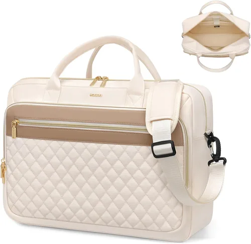 Bolsa para laptop para mujer, bolsa de trabajo de 15.6 pulgadas, impermeable, bolso de hombro para profesor, oficina, bolso cruzado