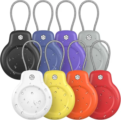 Miniatura 14 de SPGUARD Funda para AirTag con llavero, paquete de 4 unidades para Apple Air Tag con bloqueo de cable de alambre, llavero, accesorios