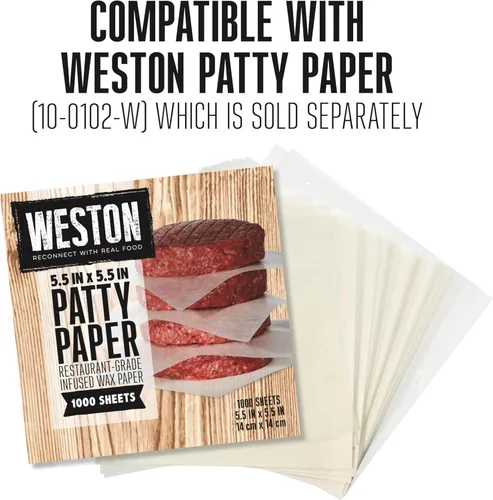 Miniatura 9 de Prensa para hamburguesas Weston, única y antiadherente, Sencillo con eyector de torta, Gris