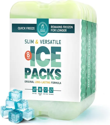 Miniatura 9 de Healthy Packers Reusable Ice Packs for Lunch Boxes - Long Lasting Slim Freezer Packs, Thin Non-Toxic BPA-Free Hard Gel Ice Blocks for Coolers, Kids