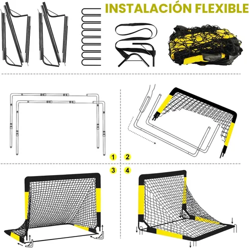Miniatura 7 de Portería de Fútbol para Niños para Patio Trasero - Juego de 2 Porterías de 7X5 / 6X4 pies, Redes de Fútbol para Niños Pequeños, Equipo