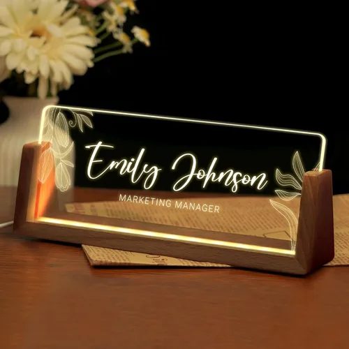 Miniatura 21 de Placa de nombre de escritorio personalizada, placa de identificación acrílica personalizada para escritorio, decoración de oficina para mujeres