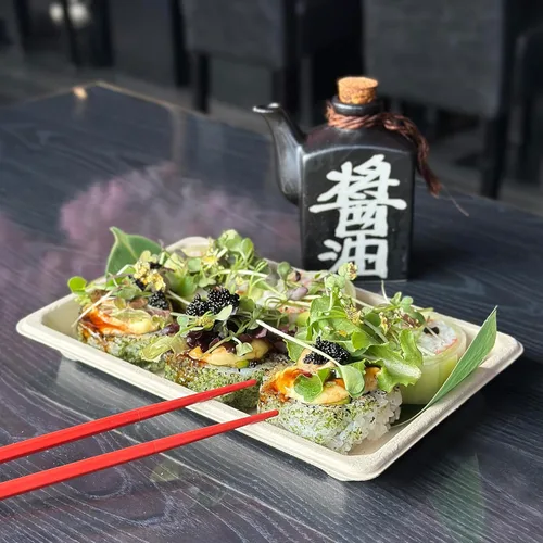 Miniatura 6 de EcoQuality Bandejas de sushi compostables XL - Contenedor de sushi para llevar bagazo de caña de azúcar natural - Biodegradable, plato de sushi