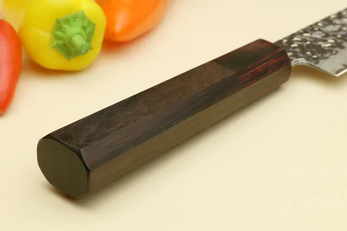 Miniatura 8 de Yoshihiro VG10 46 Capas Damasco Martillado Sujihiki Cuchillo Rebanador Japonés (9.5" (240mm) Mango de Palisandro)