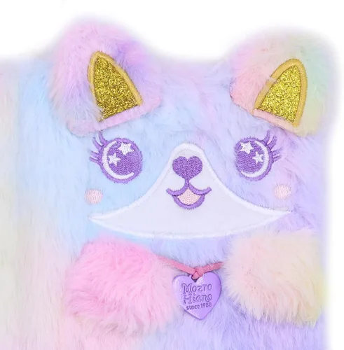 Miniatura 2 de BOLLEY JOSS Lovely Animal Notebook Kids Plush Diary for Girls Women Teens Cute Cat Fuzzy Journal Writing Pad A6 Ruled 160 Pages